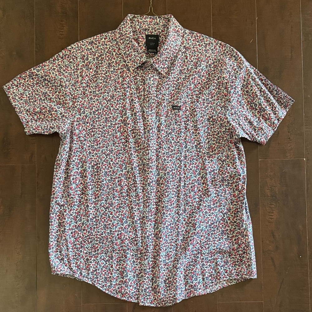 RVCA Men's Multicolor Floral Button Down Shirt